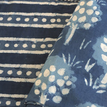 Load image into Gallery viewer, Hand block dabu printed indigo on cotton fabric