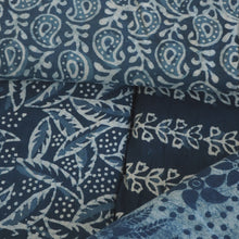 Load image into Gallery viewer, Hand block dabu printed indigo on cotton fabric