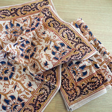 Load image into Gallery viewer, A set of six hand printed table napkins with natural dyes