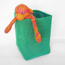 Load image into Gallery viewer, Fair trade storage basket hand woven from recycled plastic