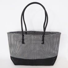 Load image into Gallery viewer, Fair trade market basket hand woven from recycled plastic