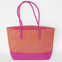 Load image into Gallery viewer, Fair trade market basket hand woven from recycled plastic