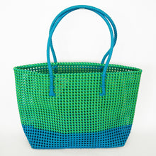 Load image into Gallery viewer, Fair trade market basket hand woven from recycled plastic