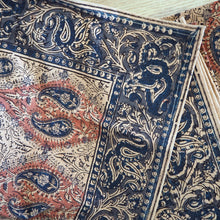 Load image into Gallery viewer, A set of six hand printed table napkins with natural dyes