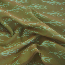 Load image into Gallery viewer, Handwoven olive/pale green ikat cotton fabric