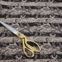Load image into Gallery viewer, Hand block printed beige/black Kalamkari cotton fabric
