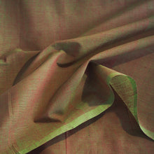 Load image into Gallery viewer, Hand woven red/green shot cotton fabric