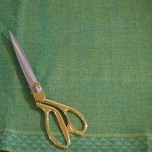 Load image into Gallery viewer, Hand woven turquoise cotton fabric with decorative borders