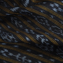 Load image into Gallery viewer, Hand woven black Nuapatna Ikat fabric