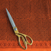 Load image into Gallery viewer, Bagh hand block printed orange/black cotton fabric
