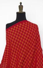 Load image into Gallery viewer, Pre-washed jacquard red/orange cotton fabric
