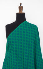 Load image into Gallery viewer, Pre-washed jacquard turquoise/blue cotton fabric - 2.5 metres