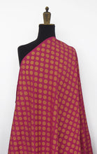 Load image into Gallery viewer, Pre-washed jacquard magenta/orange cotton fabric