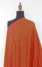 Load image into Gallery viewer, Hand woven Pochampally orange/yellow Ikat cotton fabric