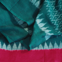 Load image into Gallery viewer, Hand woven Pochampally green/red Ikat cotton fabric