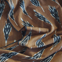 Load image into Gallery viewer, Hand woven Pochampally brown/black Ikat cotton fabric