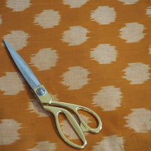 Load image into Gallery viewer, Hand woven Pochampally orange/white Ikat cotton fabric