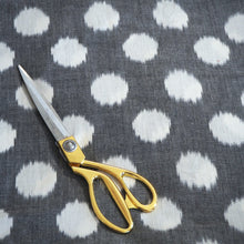 Load image into Gallery viewer, Hand woven Pochampally grey/white Ikat cotton fabric