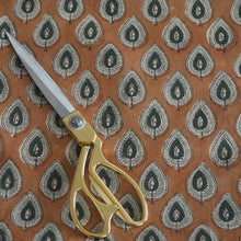 Load image into Gallery viewer, Sanganeri hand block printed beige/green cotton fabric