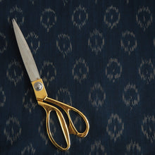 Load image into Gallery viewer, Hand woven blue/black Pochampally Ikat cotton fabric