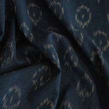 Load image into Gallery viewer, Hand woven blue/black Pochampally Ikat cotton fabric