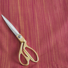 Load image into Gallery viewer, Hand woven pre-shrunk red/cream striped cotton fabric
