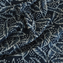 Load image into Gallery viewer, Hand block dabu printed indigo on cotton fabric