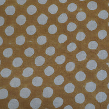 Load image into Gallery viewer, Hand block printed cotton fabric - mustard spots