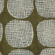 Load image into Gallery viewer, Hand block printed cotton fabric with a modernist vibe - olive