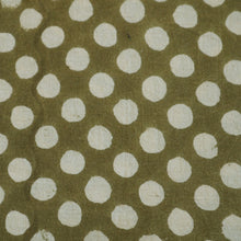 Load image into Gallery viewer, Hand block printed cotton fabric - olive spots