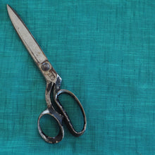Load image into Gallery viewer, Hand woven sea green cotton slub fabric
