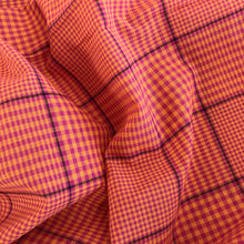 Load image into Gallery viewer, Handloom orange / pink check cotton