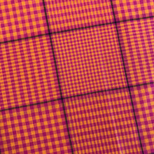 Load image into Gallery viewer, Handloom orange / pink check cotton