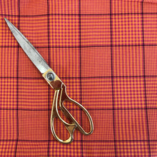 Load image into Gallery viewer, Handloom orange / pink check cotton