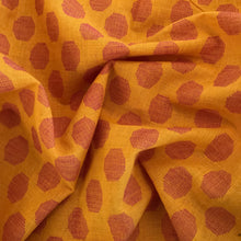 Load image into Gallery viewer, Pre-washed jacquard yellow/orange cotton fabric