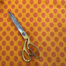 Load image into Gallery viewer, Pre-washed jacquard yellow/orange cotton fabric