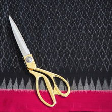 Load image into Gallery viewer, Hand woven black/red Pochampally Ikat cotton fabric