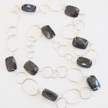 Load image into Gallery viewer, Hand made onyx and silver necklace