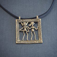 Load image into Gallery viewer, Cast bronze dancers pendant
