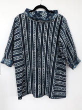 Load image into Gallery viewer, Reversible Wonky Stripes and Trees tunic