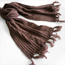Load image into Gallery viewer, Fair trade hand knitted, naturally dyed woolen muffler