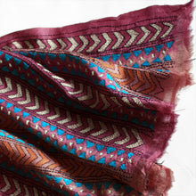 Load image into Gallery viewer, Hand embroidered silk scarf