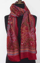 Load image into Gallery viewer, Hand embroidered silk shawl by Alima Khatun