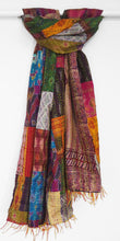Load image into Gallery viewer, Patchwork silk Kantha shawl