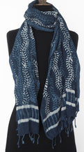 Load image into Gallery viewer, Dabu printed indigo cotton shawl