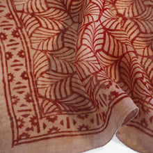 Load image into Gallery viewer, Hand woven fair trade linen block printed scarf with natural dyes