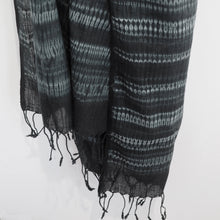 Load image into Gallery viewer, Hand spun & hand woven shibori linen shawl