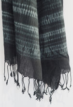 Load image into Gallery viewer, Hand spun & hand woven shibori linen shawl