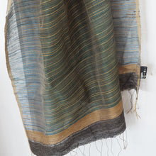 Load image into Gallery viewer, Hand spun and handwoven linen and silk stole

