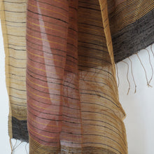 Load image into Gallery viewer, Hand spun and handwoven linen and silk stole